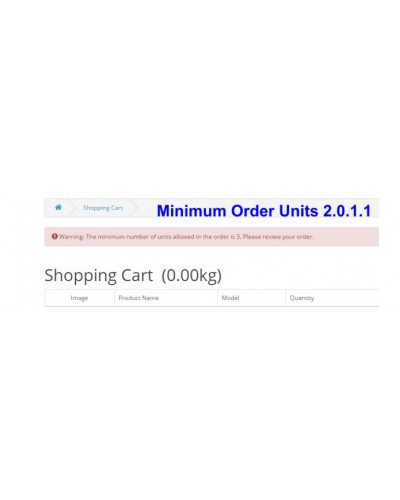 Minimum Order Units (simple ocmod)